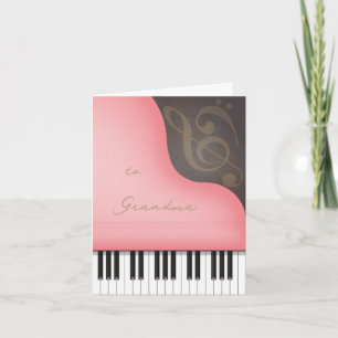 Vrolijke Roze Piano Moeder of Oma Moederdag Kaart
