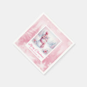 Vrolijke Roze Sneeuwman Kerst Scene Servetten Kind (Hoek)