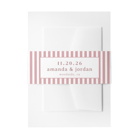 Vrolijke Roze Strepen Uitnodigingen Wikkel (Voorkant Voorbeeld)