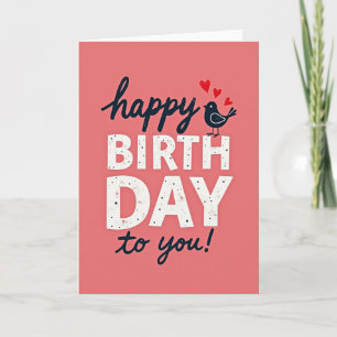 Vrolijke Roze Typografie Kaart