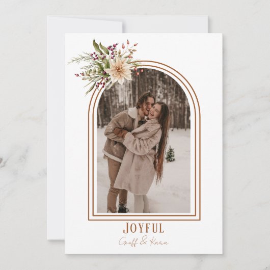 Vrolijke rustieke boog foto kerst Kaart (Voorkant)