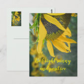Vrolijke rustieke zonnebloem briefkaart (Voorkant / Achterkant)
