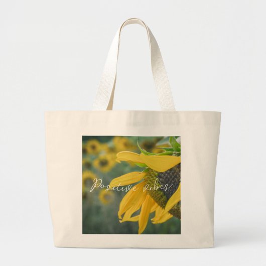 Vrolijke rustieke zonnebloem grote tote bag (Voorkant)