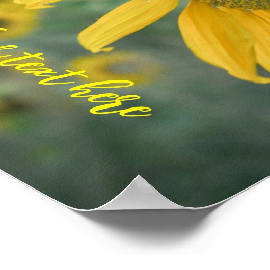 Vrolijke rustieke zonnebloem poster (Hoek)
