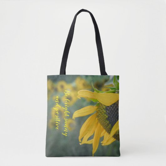 Vrolijke rustieke zonnebloem tote bag (Voorkant)