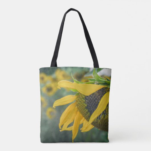 Vrolijke rustieke zonnebloem tote bag (Achterkant)