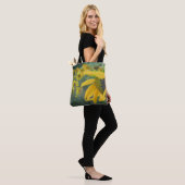 Vrolijke rustieke zonnebloem tote bag (Op model)