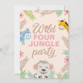 Vrolijke safari pastel vierde verjaardag kaart (Achterkant)