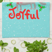 Vrolijke Santa Cat Holly Be Joyful Design Theedoek (Gevouwen)