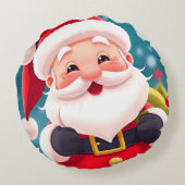 Vrolijke Santa Claus Illustratie Vieren Rond Kussen (Achterkant)