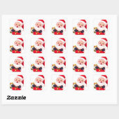 Vrolijke Santa Claus Illustratie Vieren Vierkante Sticker (Vel)