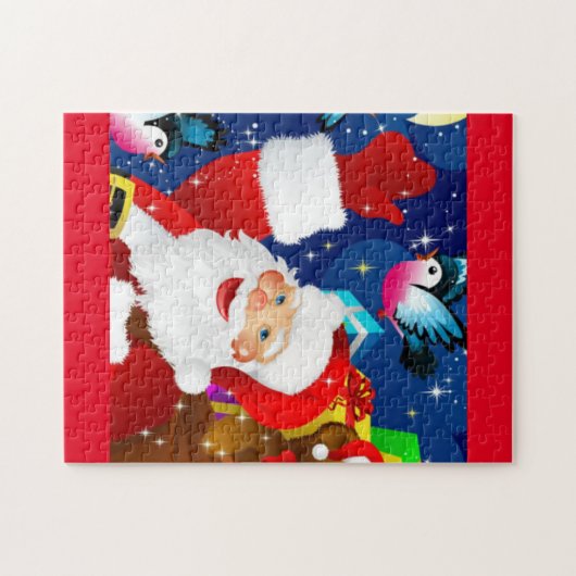 vrolijke santa claus puzzel legpuzzel (Horizontaal)