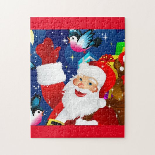 vrolijke santa claus puzzel legpuzzel (Verticaal)