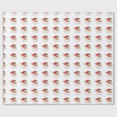 Vrolijke Santa gezicht inpakpapier (Vlak)