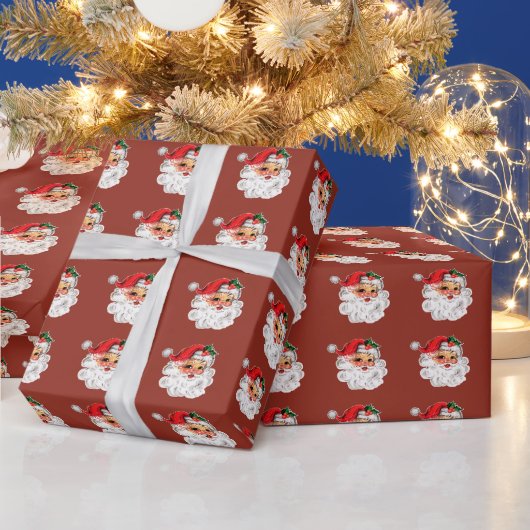 Vrolijke Santa gezicht inpakpapier (Feestdagen)