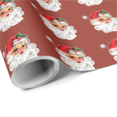 Vrolijke Santa gezicht inpakpapier (Rol Hoek)