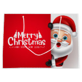Vrolijke Santa Gift Bag Groot Cadeauzakje (Voorkant)