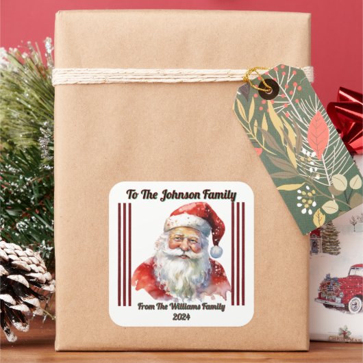Vrolijke Santa Sticker voor vakantie geschenken (Feestdagen)