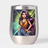 Vrolijke Saree Cartoon Waterfles Design - Tradi (Achterkant)