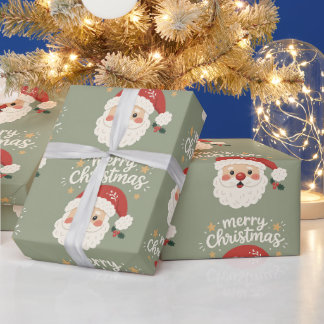 Vrolijke Scandinavische Kerstman Prettig Kerstfees Cadeaupapier