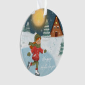"Vrolijke schaatser" Ornament (voorkant)
