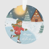 "Vrolijke schaatser" Ornament (voorkant)