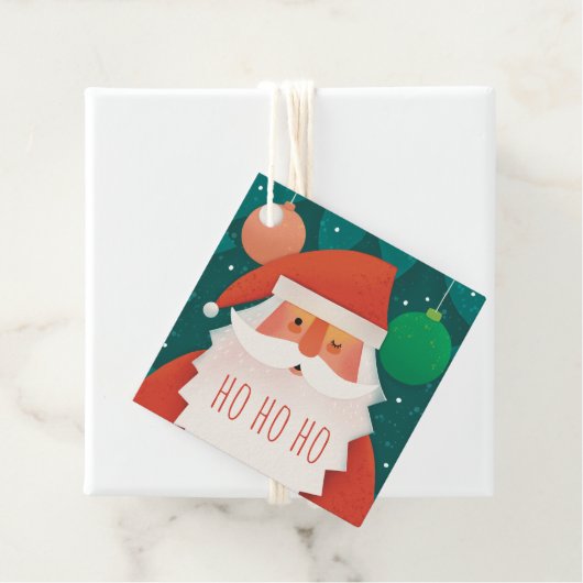 Vrolijke Schattigee kerstman | Ho Ho Ho Kerstfeest Bedankjes Labels (In situ)