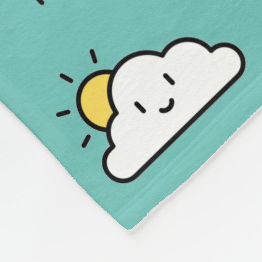 Vrolijke Schattigee Weer Icon Pattern Gepersonalis Fleece Deken (Hoek)