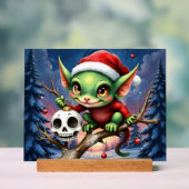 Vrolijke Schelm – De Kleine Kerstelf. Acryl Bord (Neutraal)