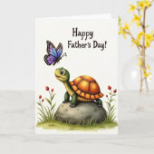 Vrolijke Schildpad Vaderdag kaart (Gele Bloem)