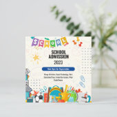 Vrolijke School Admission Invitation Note Kaart (Staand voorkant)