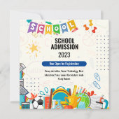 Vrolijke School Admission Invitation Note Kaart (Voorkant)