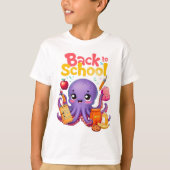 Vrolijke School Octopus - Back-to-School Design T-shirt (Voorkant)