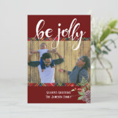 Vrolijke Schotse ruit Seizoensgroet Foto Feestdagenkaart (Staand voorkant)