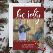 Vrolijke Schotse ruit Seizoensgroet Foto Feestdagenkaart