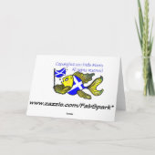 VROLIJKE SCHOTSE van de de vissenholding van Feestdagen Kaart (Achterkant)