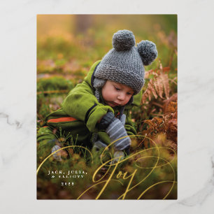 Vrolijke Script Gelukkige Foto Folie Vakantie Ansi Feestdagen Briefkaart