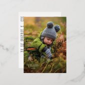 Vrolijke Script Gelukkige Foto Folie Vakantie Ansi Folie Feestdagen Briefkaart (Voorkant / Achterkant)