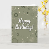 Vrolijke Script Groen Pasje Kaart (Gele Bloem)