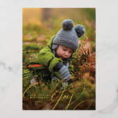 Vrolijke Script Happy Foto Folie Vakantiekaart Folie Feestdagenkaart (Voorkant)