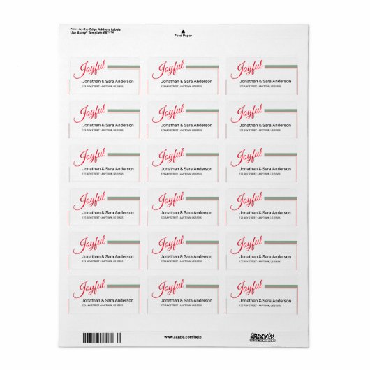 Vrolijke scripttypografie Kerstvakantie Etiket (Full Sheet)