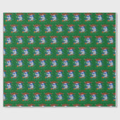 Vrolijke Sharkmas Santa Shark Kerstcadeau Wrap Cadeaupapier (Vlak)