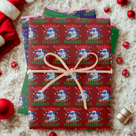 Vrolijke Sharkmas Santa Shark Lover Kerstmis Inpakpapier Vel