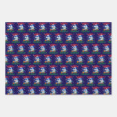 Vrolijke Sharkmas Santa Shark Lover Kerstmis Inpakpapier Vel (Voorkant 3)