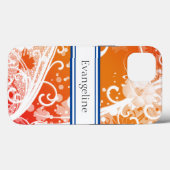 Vrolijke sinaasappel & witte bloemen, wervelingen Case-Mate iPhone case (Achterkant (horizontaal))
