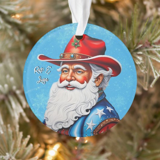 Vrolijke Sinterklaas in een Western Pet Kerst Ornament (Boom)