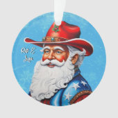 Vrolijke Sinterklaas in een Western Pet Kerst Ornament (voorkant)