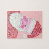 Vrolijke Sinterklaas Pointillisme Schilderij Puzze Legpuzzel (Horizontaal)