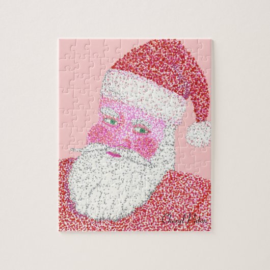 Vrolijke Sinterklaas Pointillisme Schilderij Puzze Legpuzzel (Verticaal)