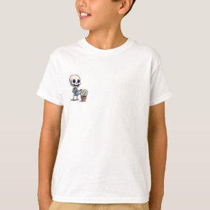 Vrolijke Skelet Water geven aan Madeliefjes Bloeme T-shirt